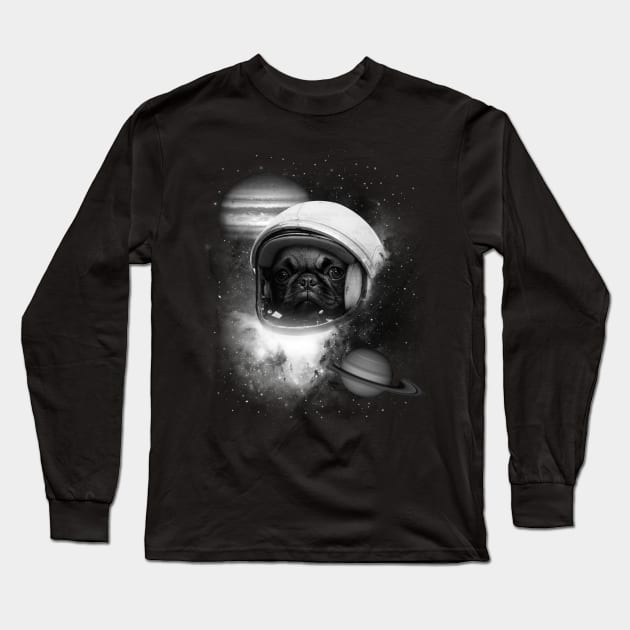 Space Pug Long Sleeve T-Shirt by Altambo